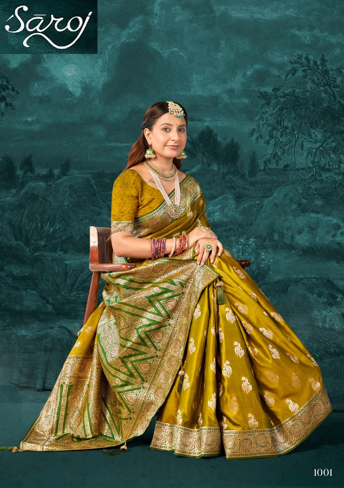 Omkara Satin Saroski Vol 1 Saroj Silk Sarees Exporter Ahmedabad