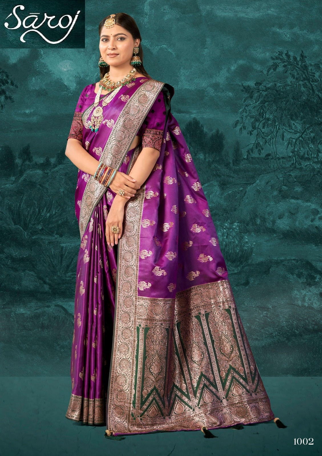 Omkara Satin Saroski Vol 1 Saroj Silk Sarees Exporter Ahmedabad