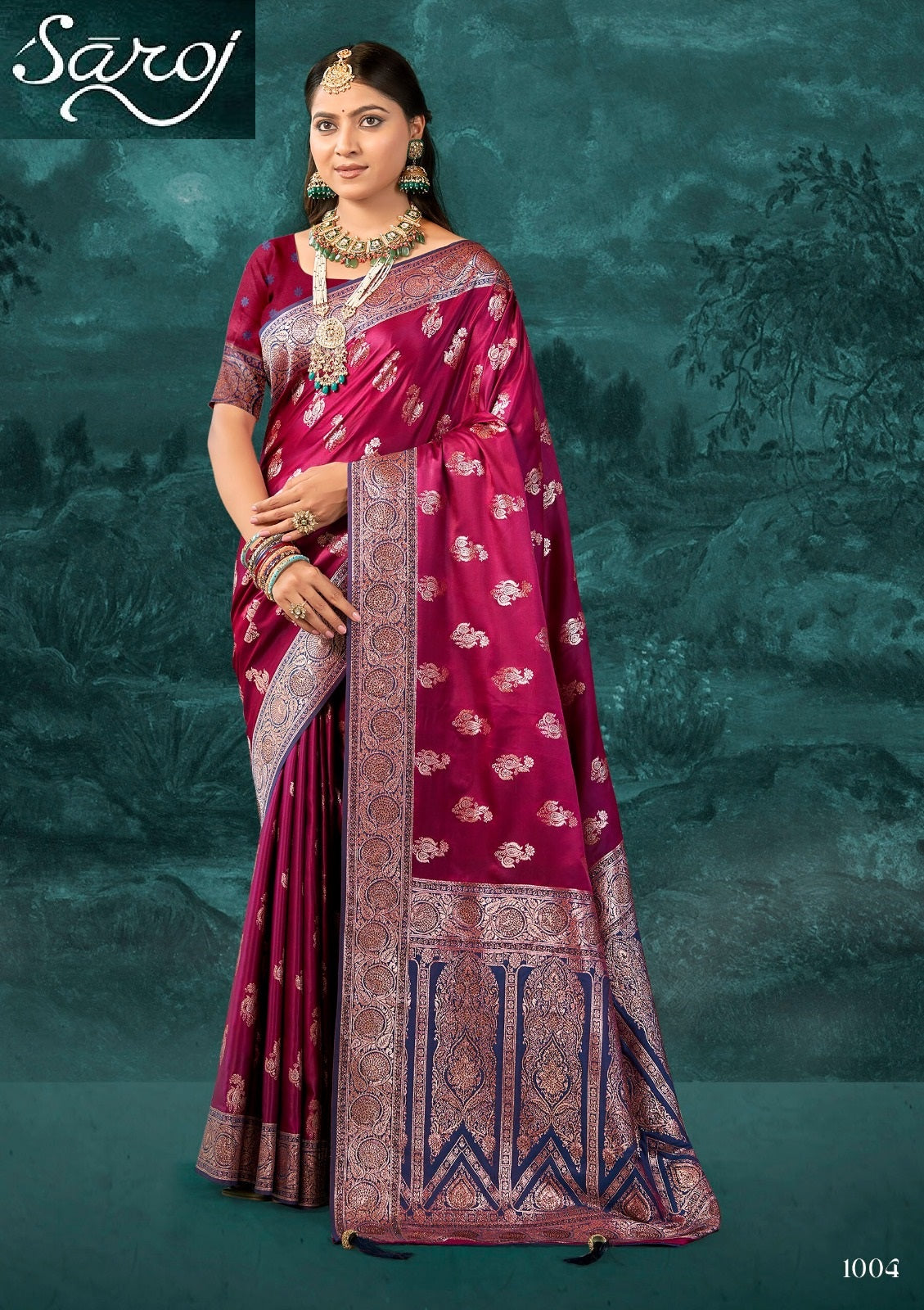 Omkara Satin Saroski Vol 1 Saroj Silk Sarees Exporter Ahmedabad