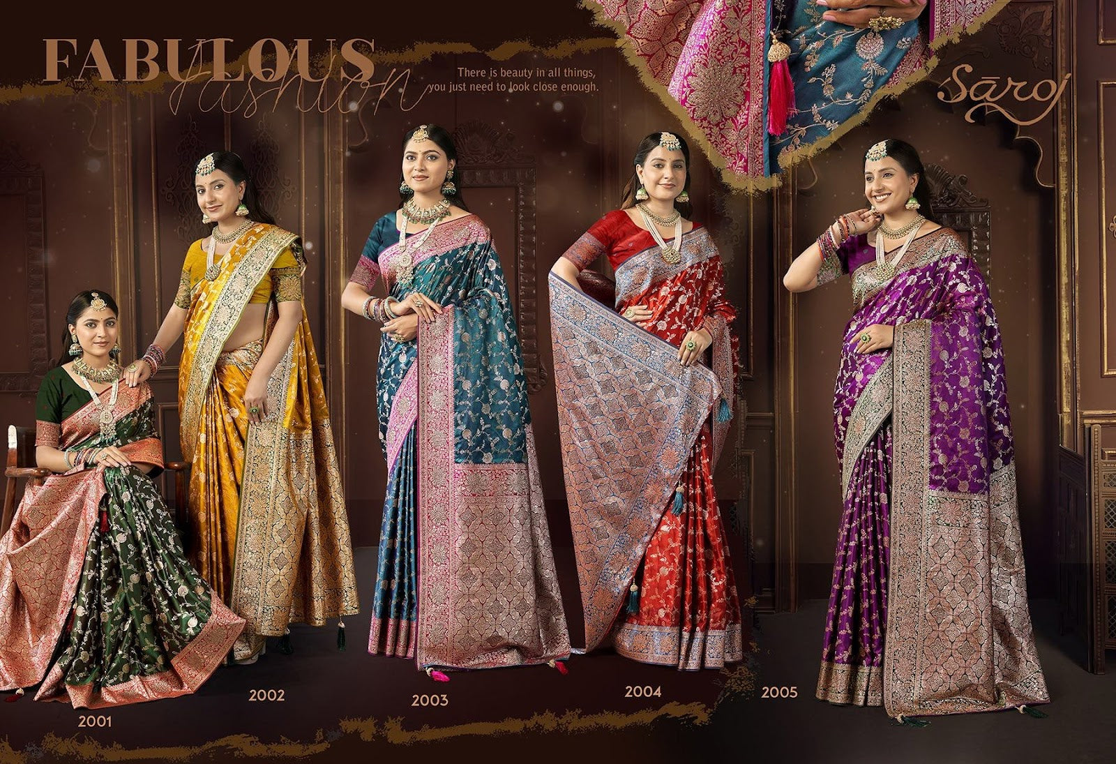 Omkara Satin Saroski Vol 2 Saroj Silk Sarees Supplier Ahmedabad