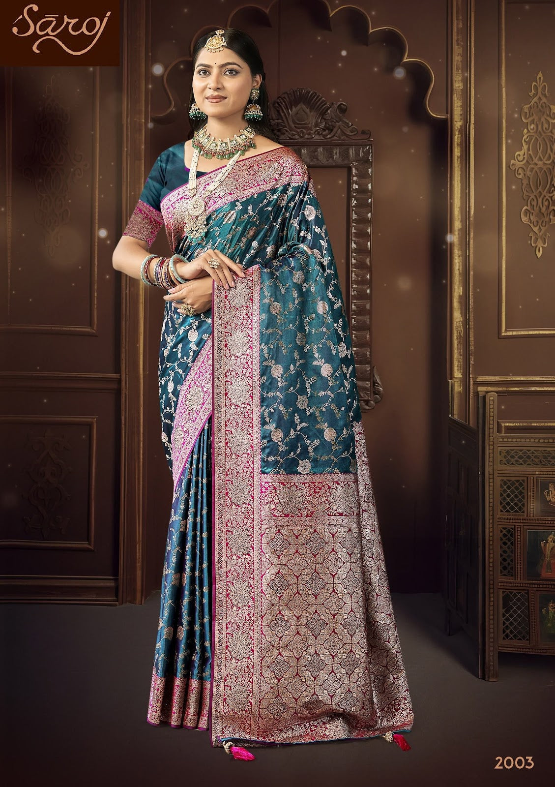 Omkara Satin Saroski Vol 2 Saroj Silk Sarees Supplier Ahmedabad