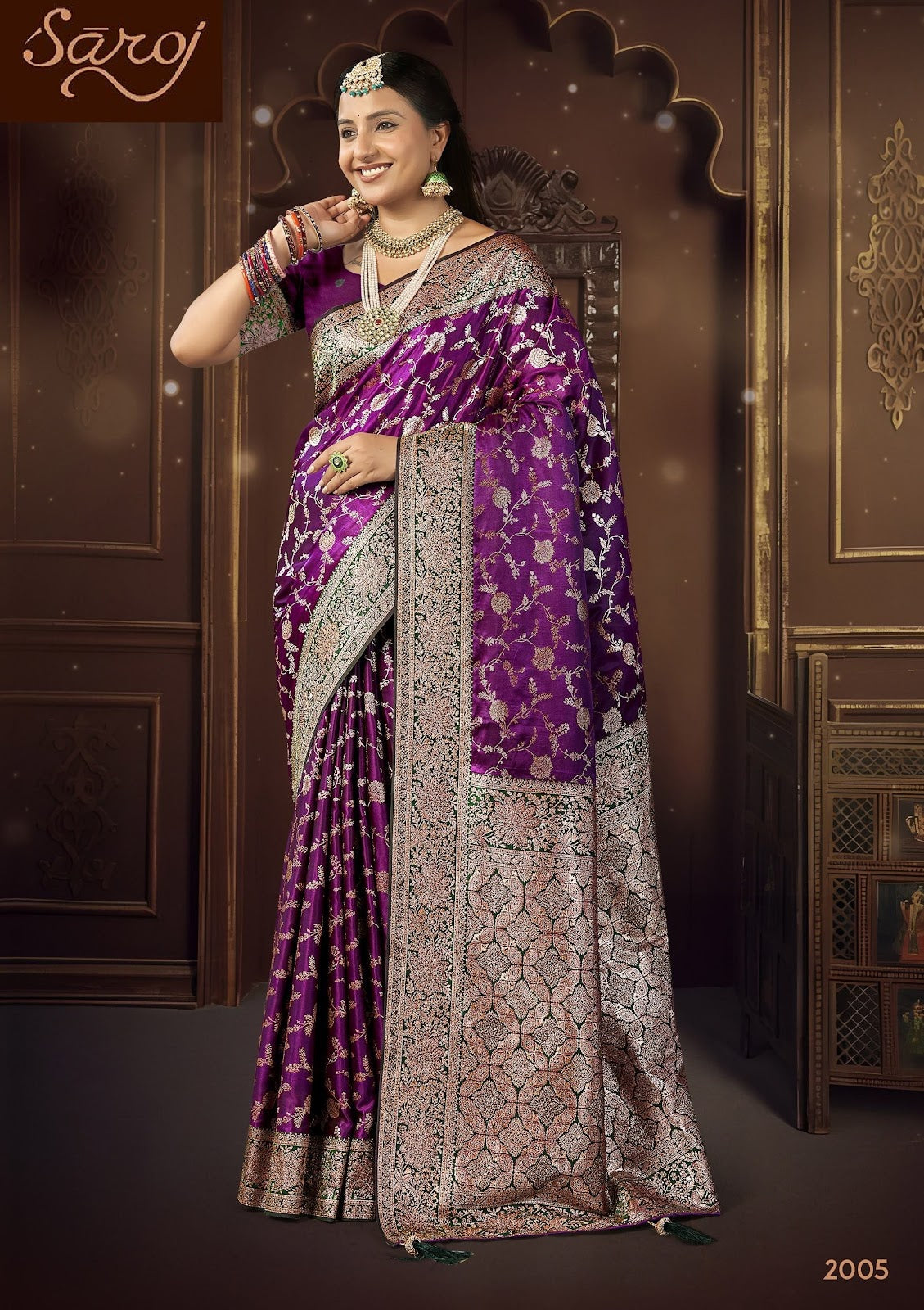 Omkara Satin Saroski Vol 2 Saroj Silk Sarees Supplier Ahmedabad
