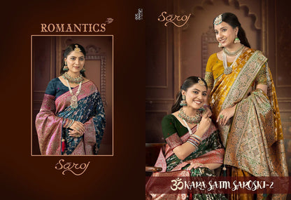 Omkara Satin Saroski Vol 2 Saroj Silk Sarees Supplier Ahmedabad