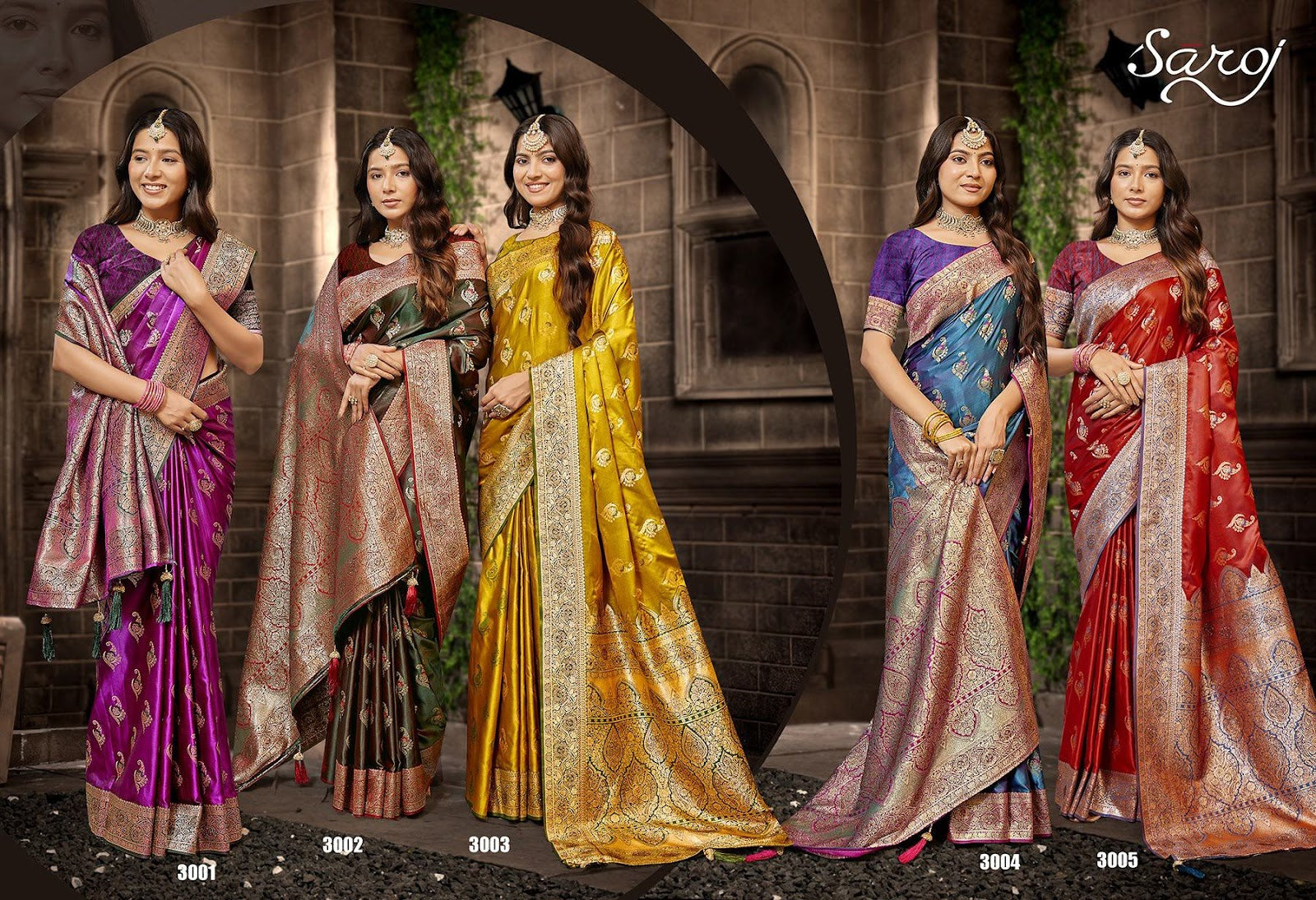Omkara Satin Saroski Vol 3 Saroj Silk Sarees Manufacturer Ahmedabad