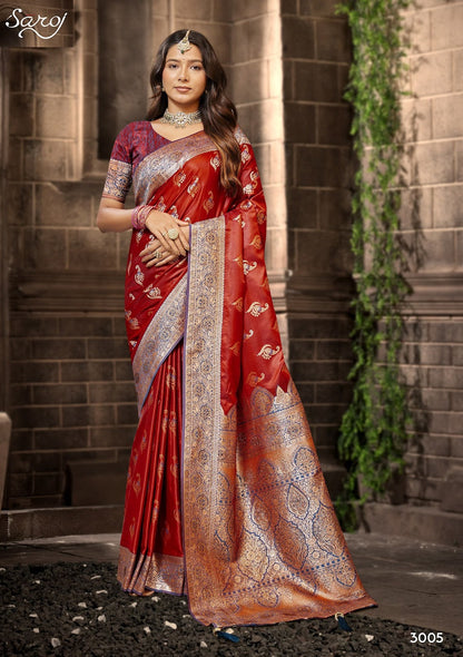 Omkara Satin Saroski Vol 3 Saroj Silk Sarees Manufacturer Ahmedabad