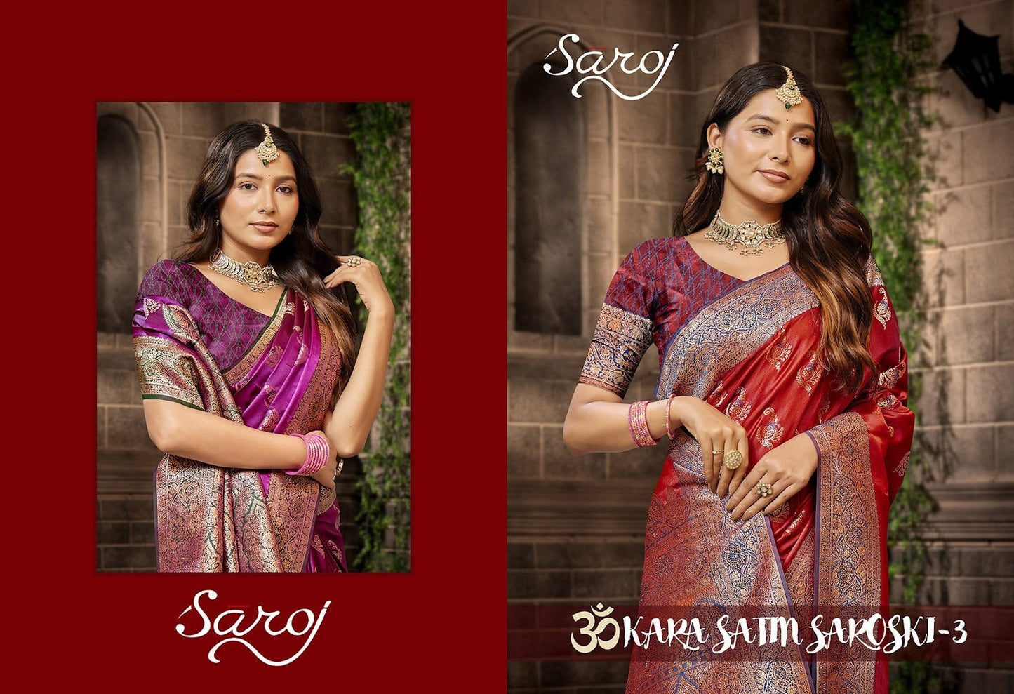 Omkara Satin Saroski Vol 3 Saroj Silk Sarees Manufacturer Ahmedabad
