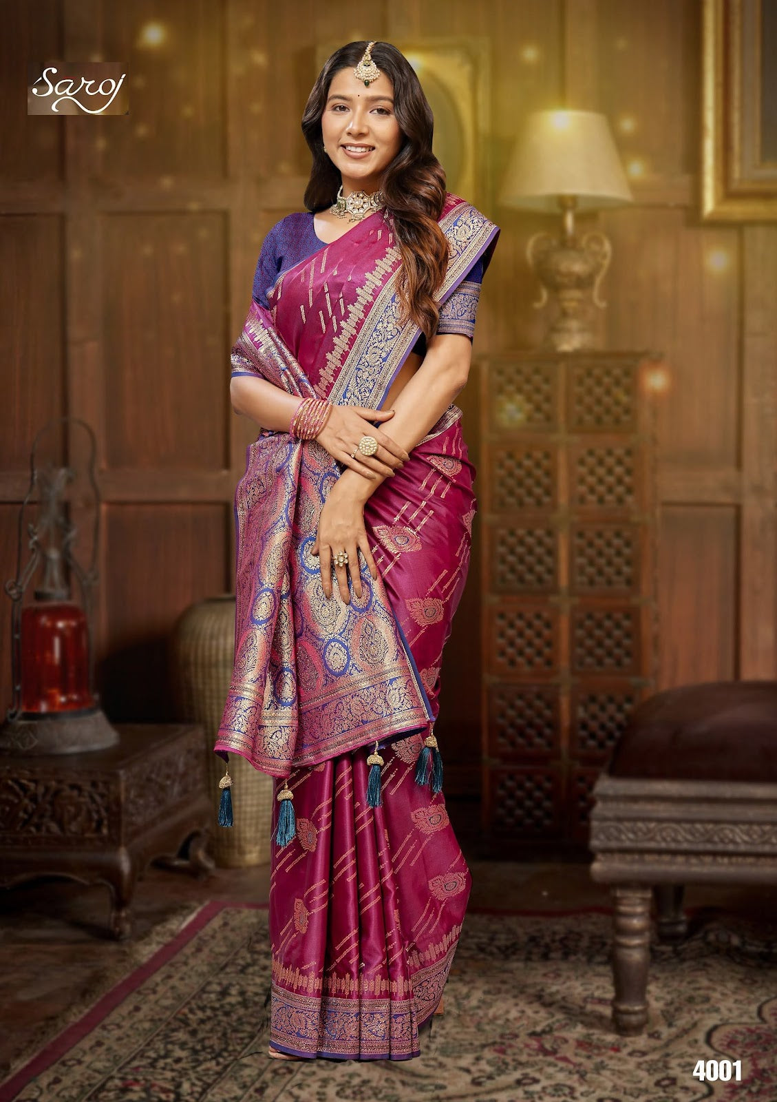 Omkara Satin Saroski Vol 4 Saroj Silk Sarees Wholesale Rate