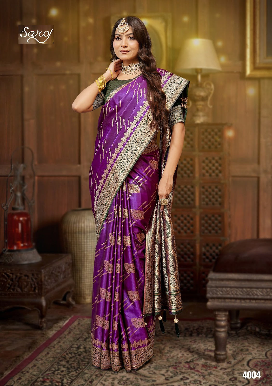 Omkara Satin Saroski Vol 4 Saroj Silk Sarees Wholesale Rate