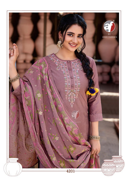 Once More Vol 5 Af Viscose Nylon Readymade Pant Style Suits Wholesaler