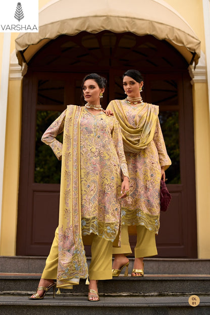 One And Only Varshaa Viscose Pashmina Suits Exporter India