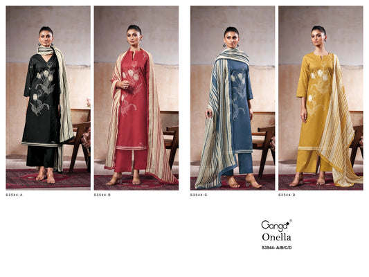 Onella 3544 Ganga Premium Cotton Pant Style Suits Wholesale Price
