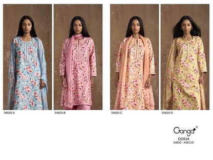 Oorja 4620 Ganga Cotton Pant Style Suits Supplier India