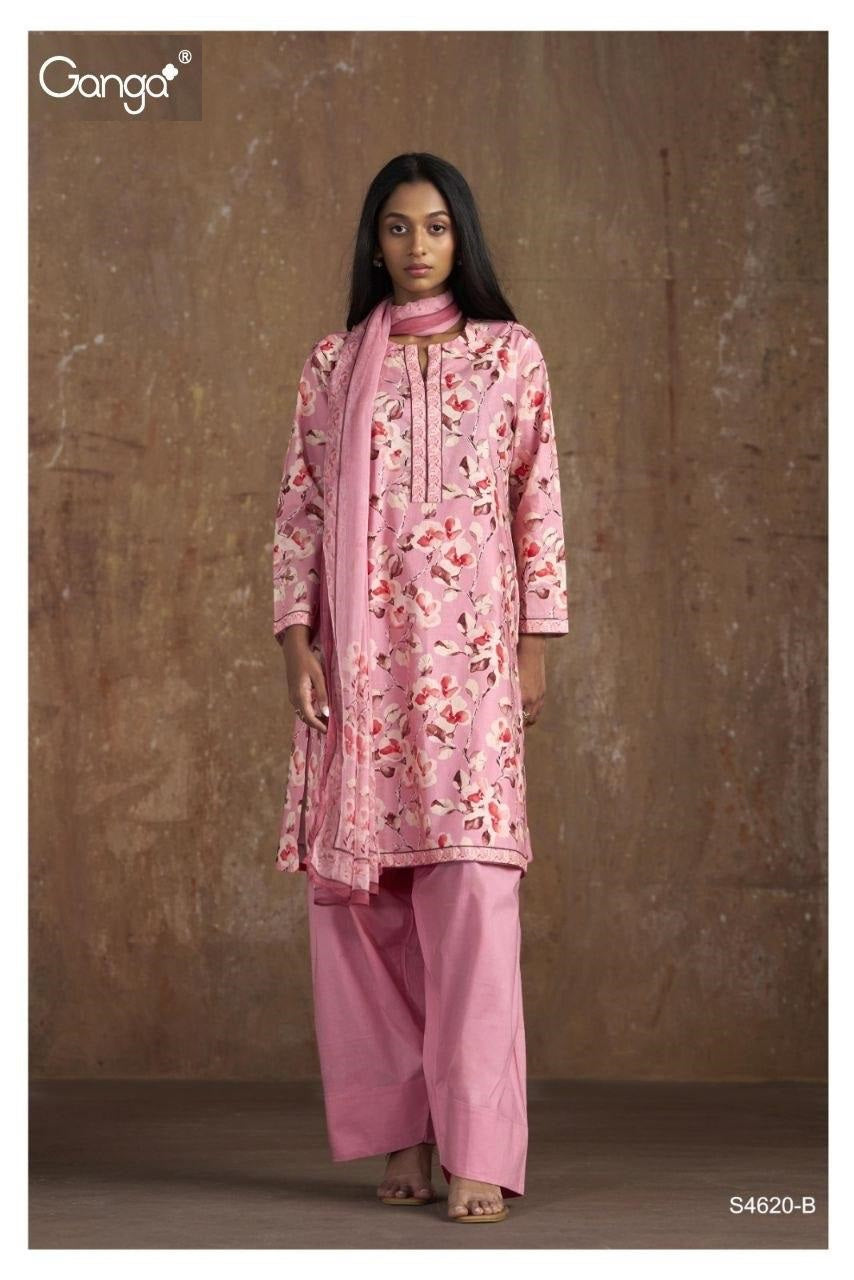 Oorja 4620 Ganga Cotton Pant Style Suits Supplier India
