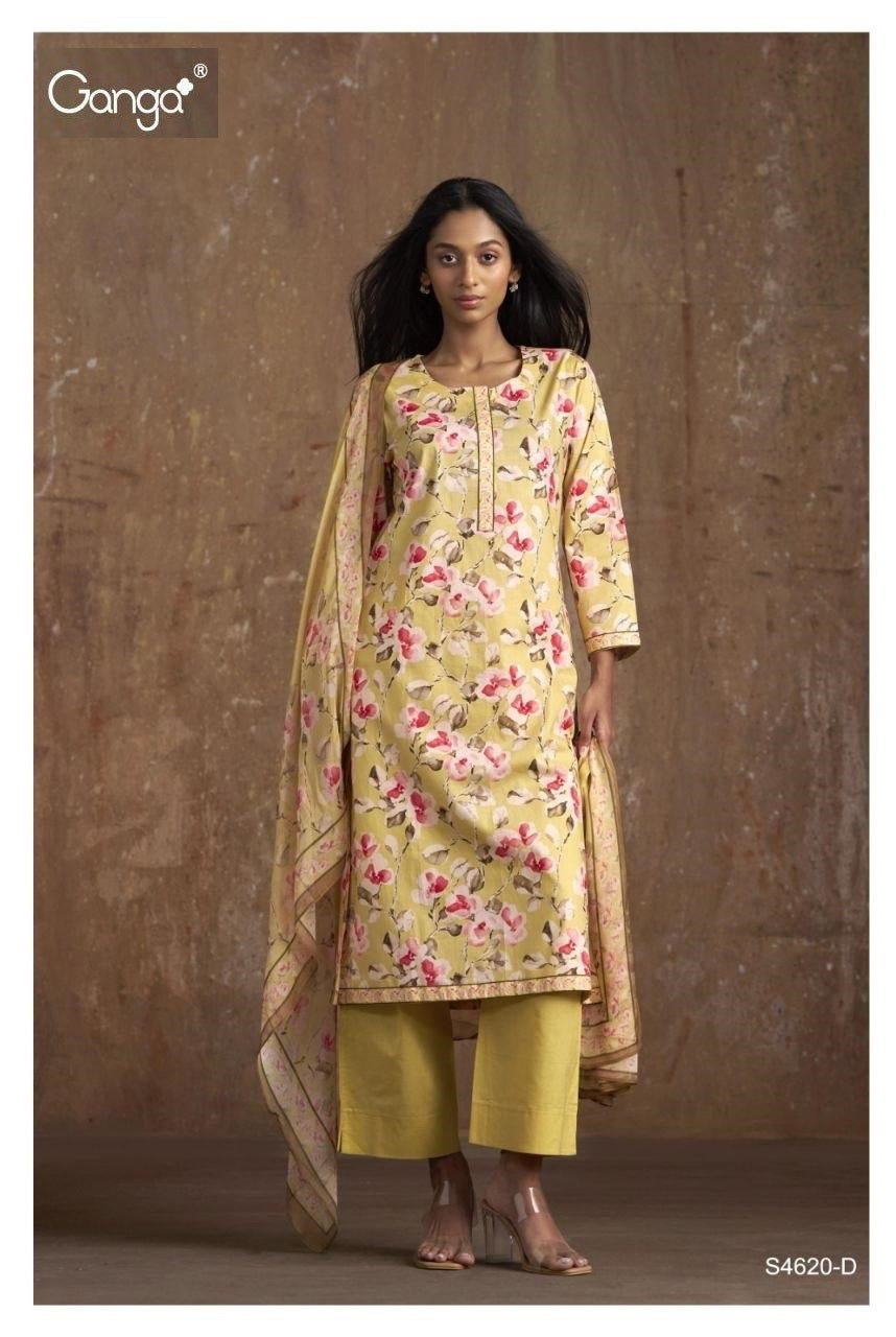 Oorja 4620 Ganga Cotton Pant Style Suits Supplier India