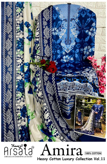 Amira Vol 11 Arsala Fashion Lawn Cotton Karachi Salwar Suits Supplier