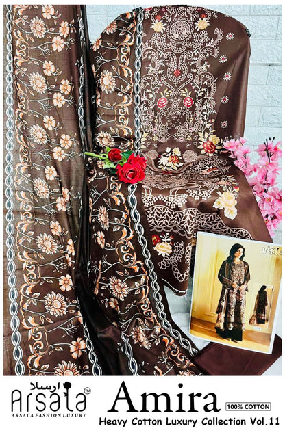 Amira Vol 11 Arsala Fashion Lawn Cotton Karachi Salwar Suits Supplier