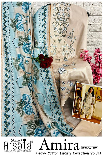 Amira Vol 11 Arsala Fashion Lawn Cotton Karachi Salwar Suits Supplier