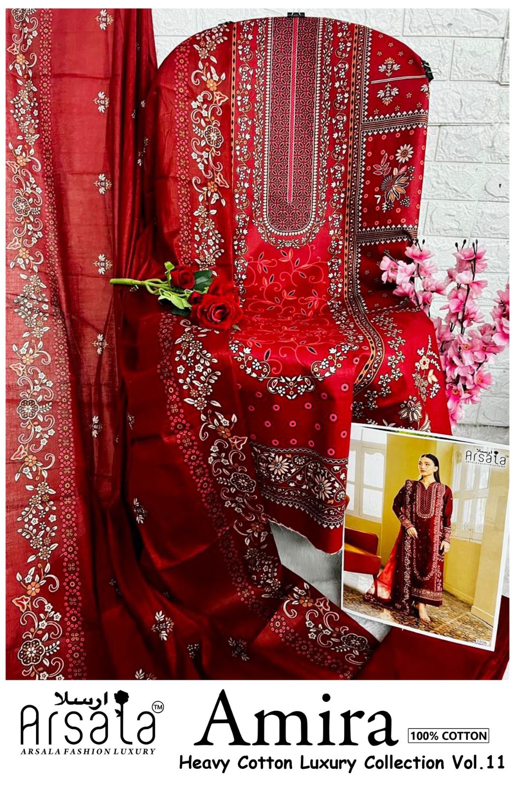 Amira Vol 11 Arsala Fashion Lawn Cotton Karachi Salwar Suits Supplier