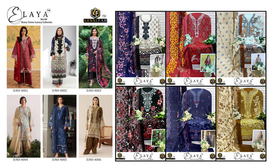 Elaya Vol 4 Keval Fab Lawn Cotton Open Photo Karachi Salwar Suits Manufacturer