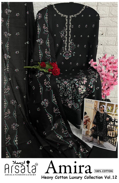 Amira Vol 12 Arsala Fashion Lawn Cotton Open Pic Karachi Salwar Suits Exporter India
