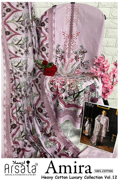 Amira Vol 12 Arsala Fashion Lawn Cotton Open Pic Karachi Salwar Suits Exporter India