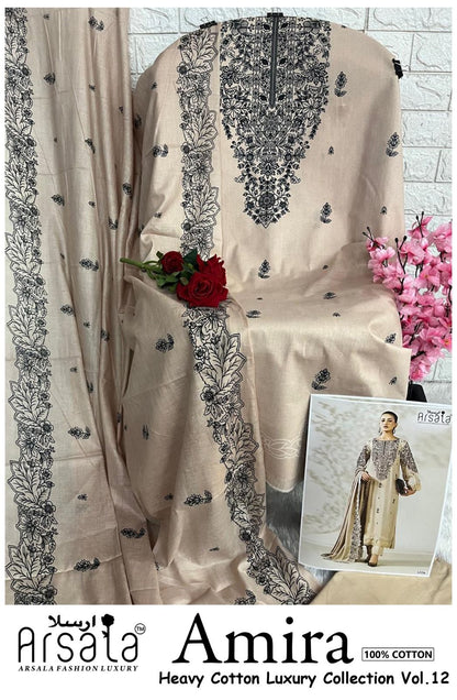 Amira Vol 12 Arsala Fashion Lawn Cotton Open Pic Karachi Salwar Suits Exporter India