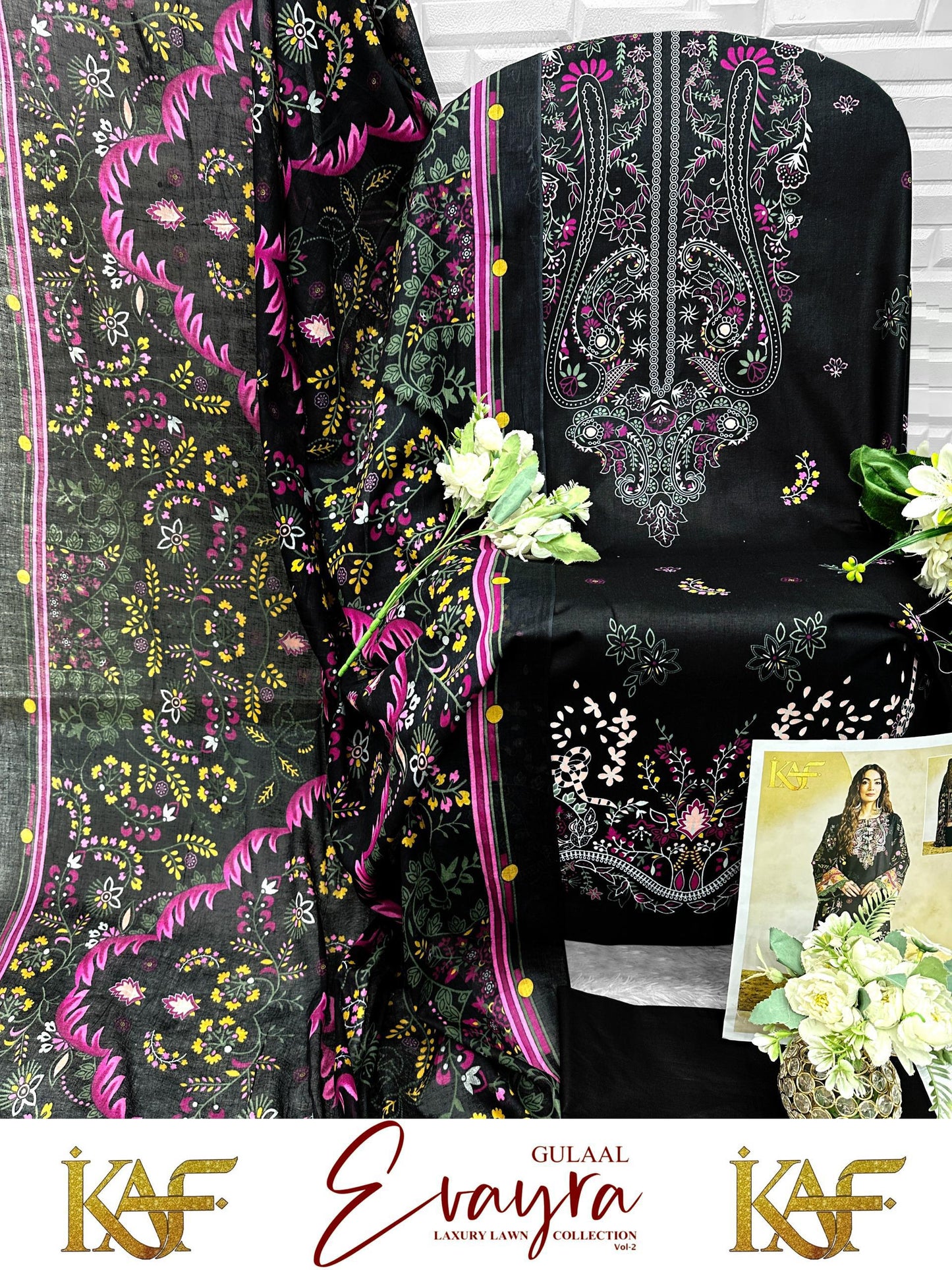 Evayra Gulaal Vol 2 Kaf Cotton Open Pic Karachi Salwar Suits Supplier