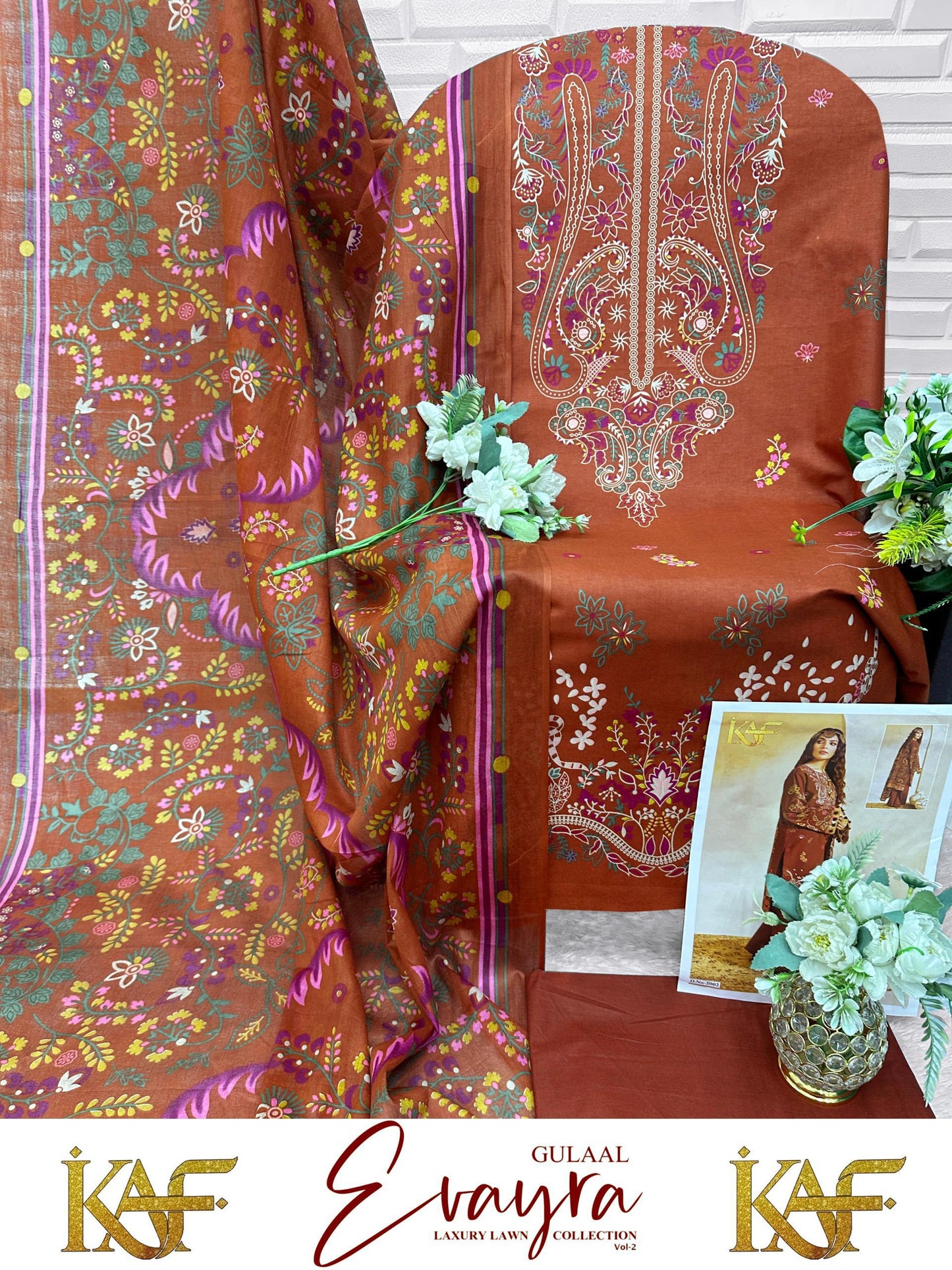 Evayra Gulaal Vol 2 Kaf Cotton Open Pic Karachi Salwar Suits Supplier