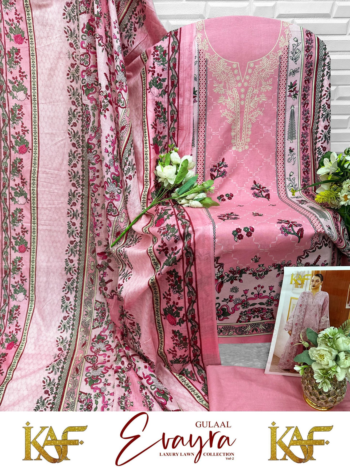 Evayra Gulaal Vol 2 Kaf Cotton Open Pic Karachi Salwar Suits Supplier
