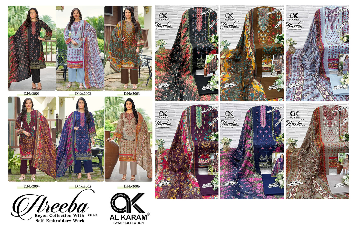 Areeba Vol 2 Al Karam Reyon Open Images Karachi Salwar Suits Exporter India