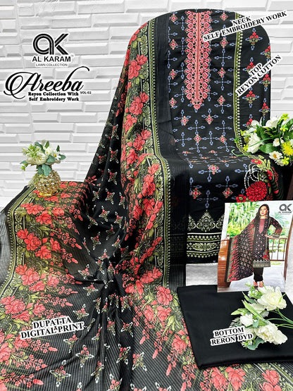 Areeba Vol 2 Al Karam Reyon Open Images Karachi Salwar Suits Exporter India