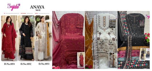 Anaya Vol 2 Sajida Georgette Open Pic Pakistani Salwar Suits Manufacturer