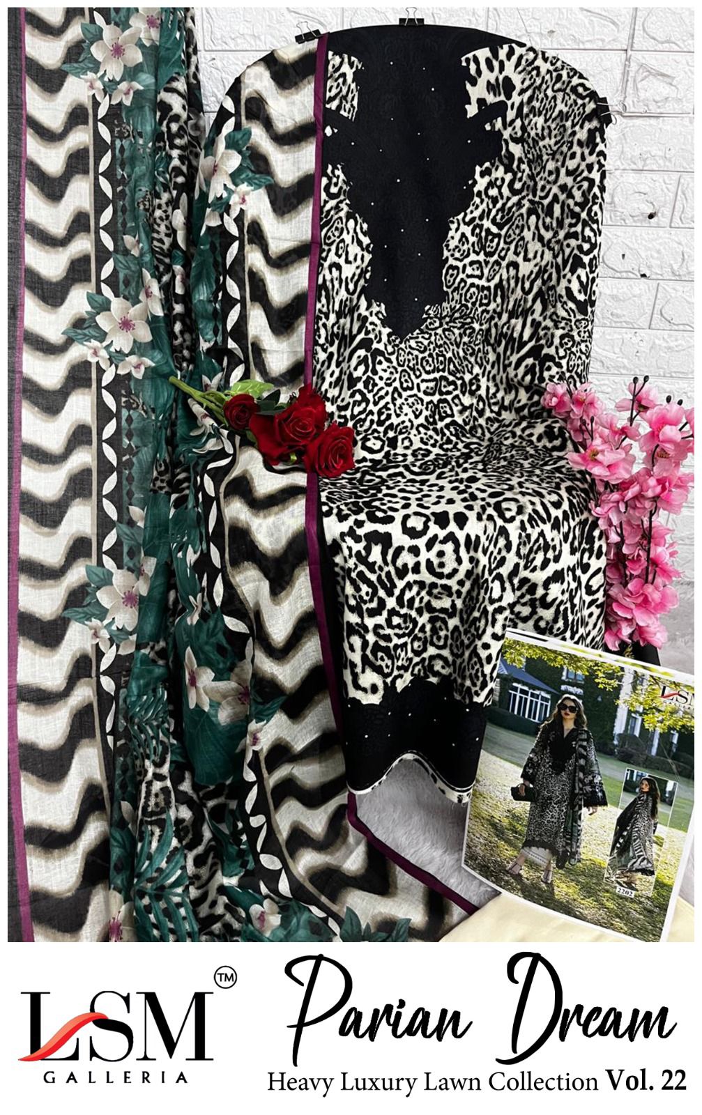 Parian Dream Vol 22 Lsm Galleria Lawn Open Pic Karachi Salwar Suits Exporter India