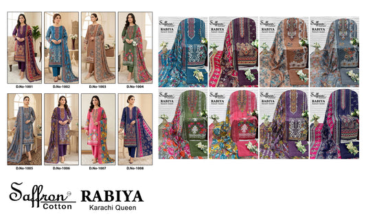 Rabiya Queen Saffron Cotton Open pic Karachi Salwar Suits Supplier India