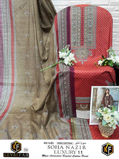 Soha Nazir Luxury 11 Keval Fab Cotton Open Images Karachi Salwar Suits Supplier India