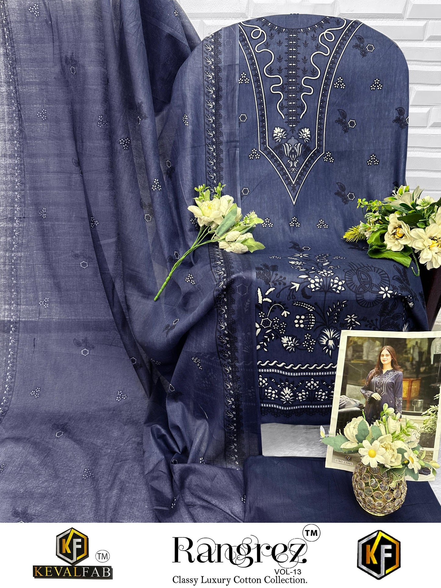 Rangrez Vol 13 Keval Fab Mix Cotton Open Picture Karachi Salwar Suits Wholesaler India