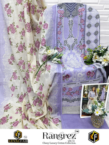 Rangrez Vol 13 Keval Fab Mix Cotton Open Picture Karachi Salwar Suits Wholesaler India