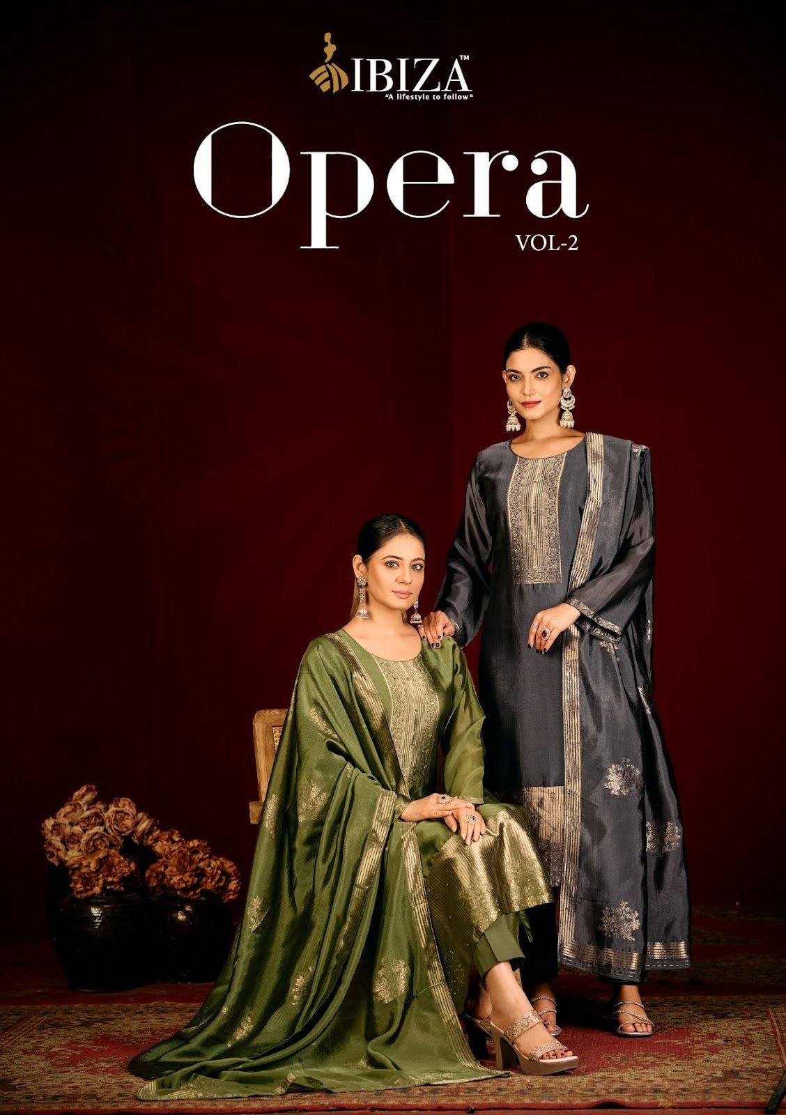 Opera Vol 2 Ibiza Silk Pant Style Suits Wholesaler Ahmedabad