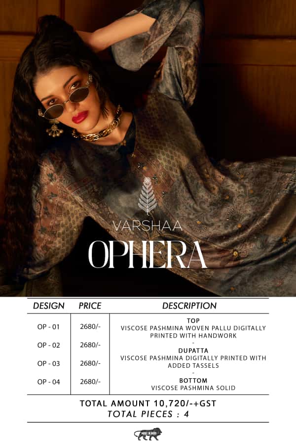 Ophera Varshaa Viscose Pashmina Suits Wholesaler Gujarat