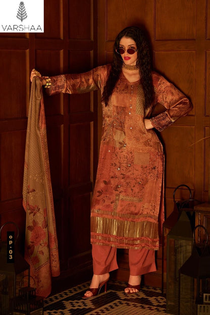 Ophera Varshaa Viscose Pashmina Suits Wholesaler Gujarat