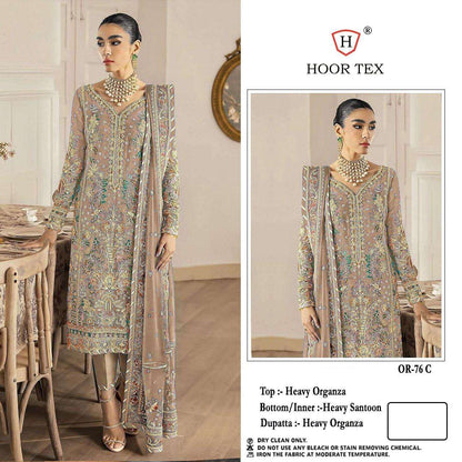 Or 76 Hoor Tex Organza Pakistani Salwar Suits Wholesaler
