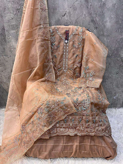 Or 76 Hoor Tex Organza Pakistani Salwar Suits Wholesaler