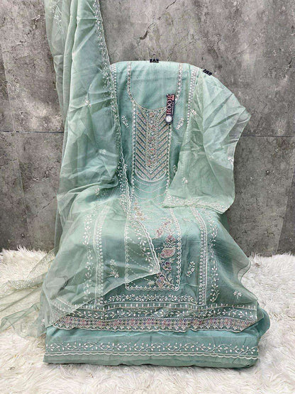 Or 84 Hoor Tex Organza Pakistani Salwar Suits Exporter India