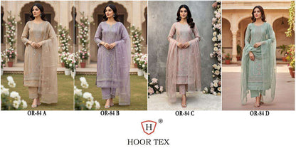Or 84 Hoor Tex Organza Pakistani Salwar Suits Exporter India