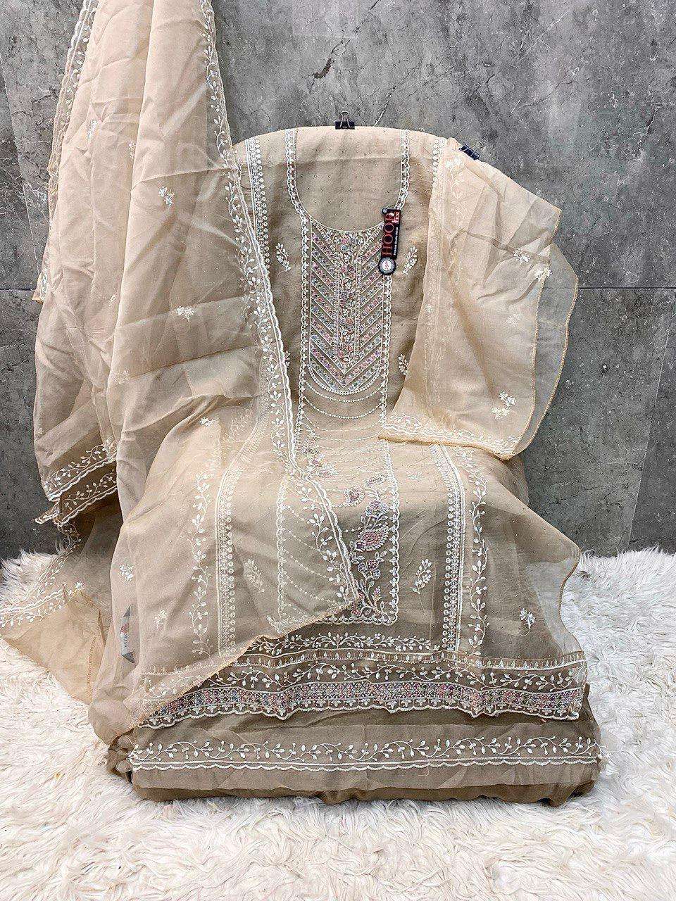Or 84 Hoor Tex Organza Pakistani Salwar Suits Exporter India