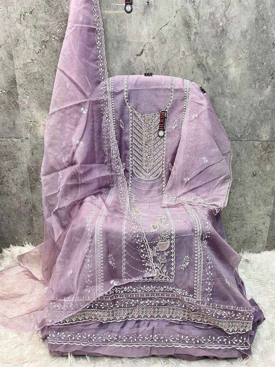 Or 84 Hoor Tex Organza Pakistani Salwar Suits Exporter India