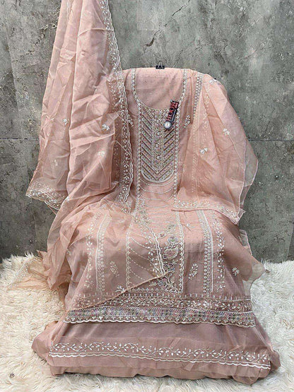 Or 84 Hoor Tex Organza Pakistani Salwar Suits Exporter India