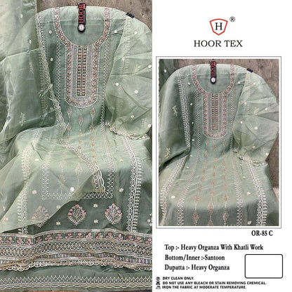 Or 85 Hoor Tex Organza Pakistani Salwar Suits Wholesale Price