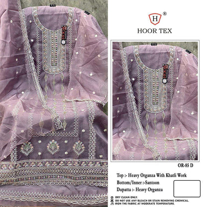 Or 85 Hoor Tex Organza Pakistani Salwar Suits Wholesale Price