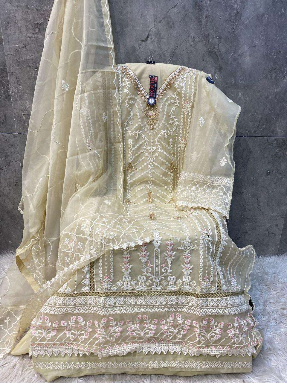 Or 89 Hoor Tex Organza Pakistani Salwar Suits Wholesale Price